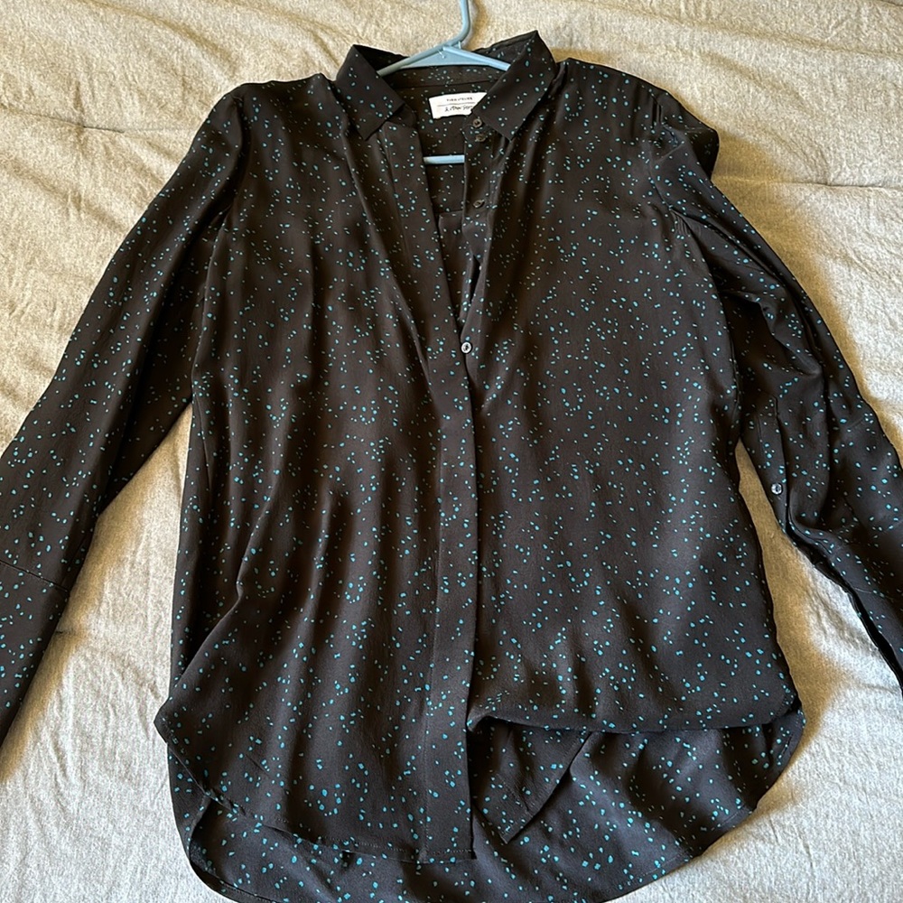 & other stories black chiffon blouse shirt